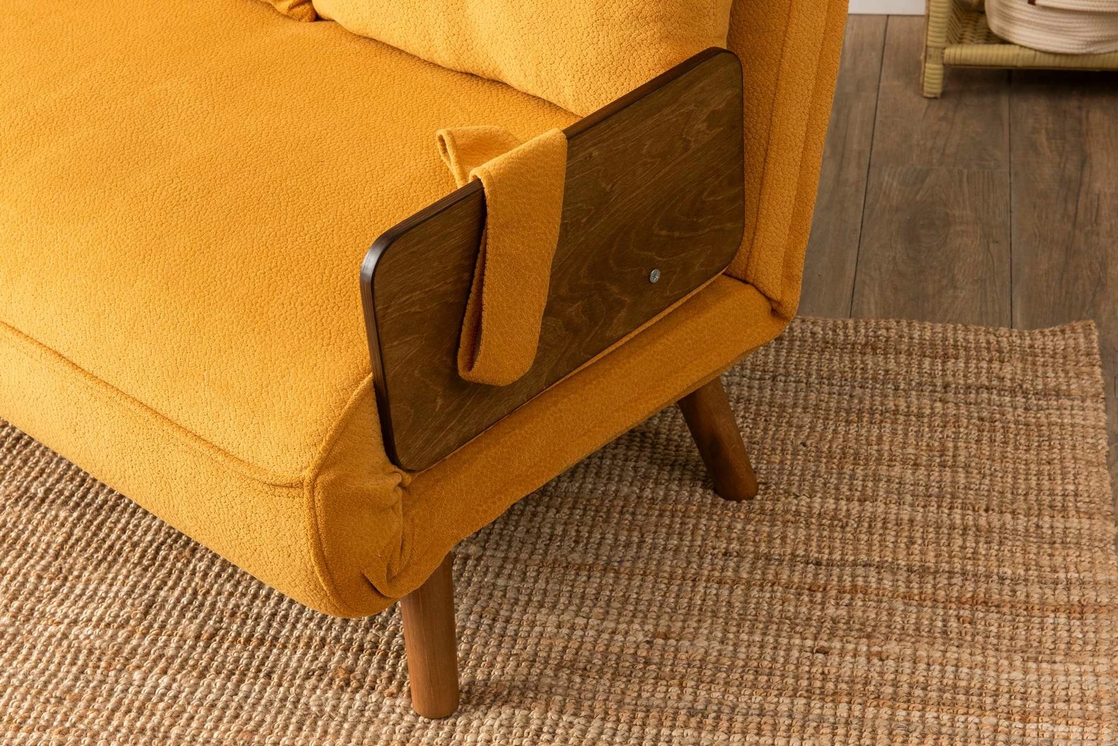 Divan-krevat dy vendësh, Cosmo, ngjyrë mustard, Atelier del Sofa