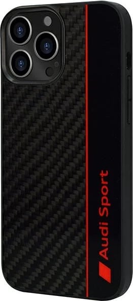 Mbështjellës Audi Carbon Fiber Stripe për iPhone 13 Pro Max 6.7", i zi