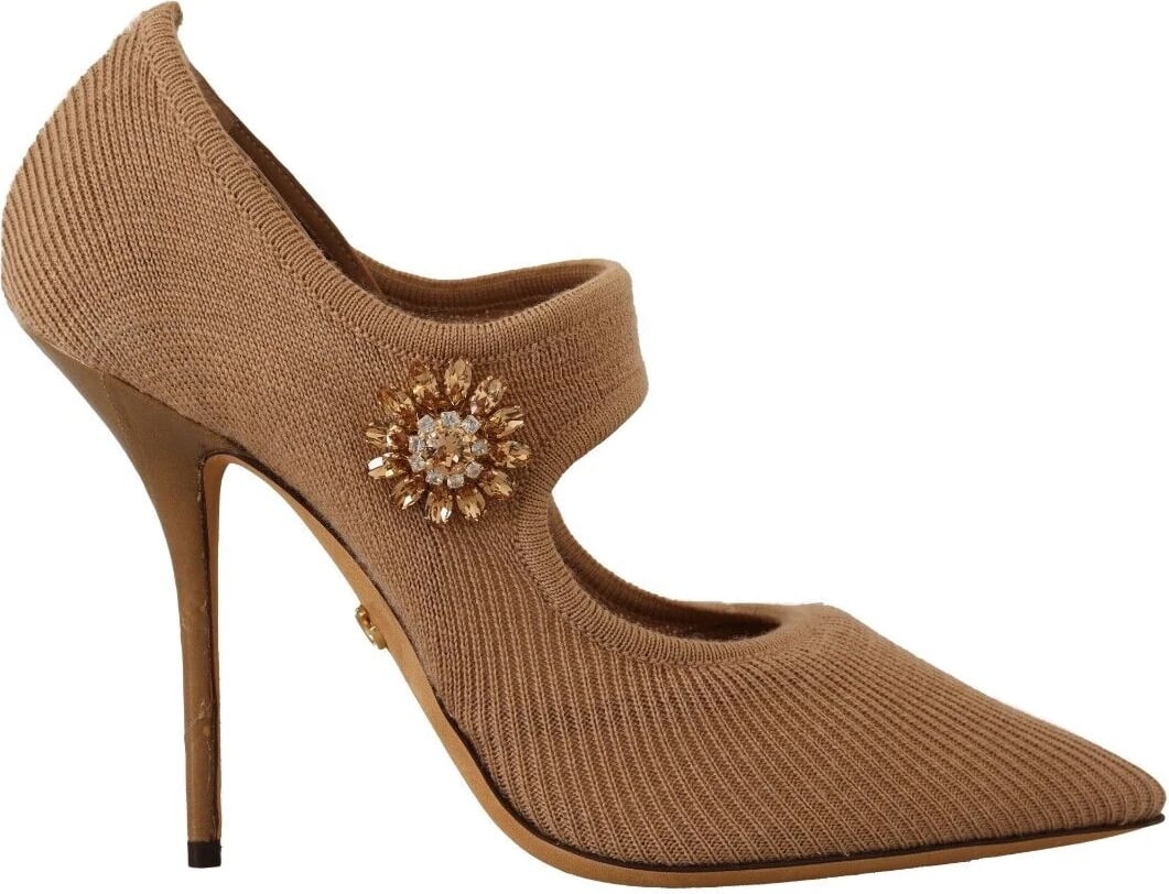 Këpucë me taka për femra Dolce & Gabbana, bezhë 