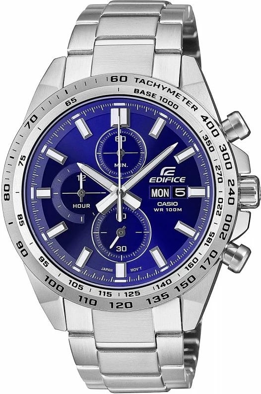 Orë dore për meshkuj Casio Edifice, argjend me blu