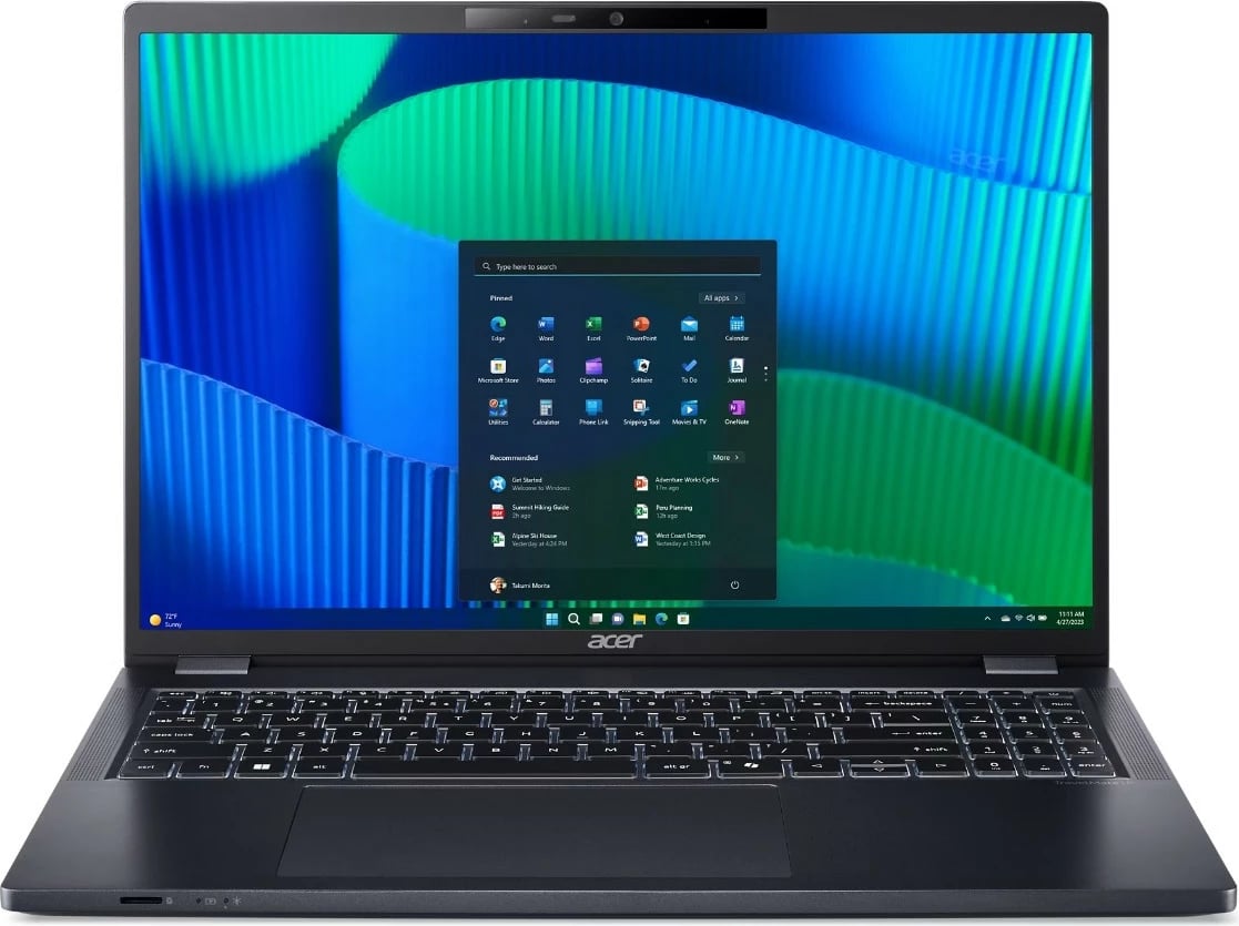 Laptop Acer TravelMate P4 TMP416-53-TCO-75UQ, Intel Core Ultra 7, 16 GB RAM, 512 GB SSD, 16 inch, e zezë