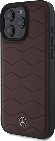 Mbështjellës Mercedes MB Waves për iPhone 16 Pro Max, lëkurë, Kuq