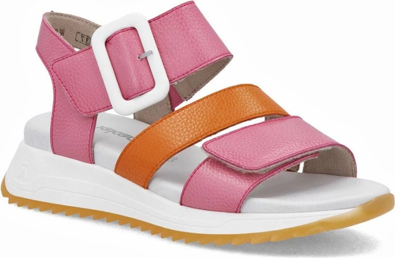 Sandale me taka të larta Rieker W2950-31, rozë