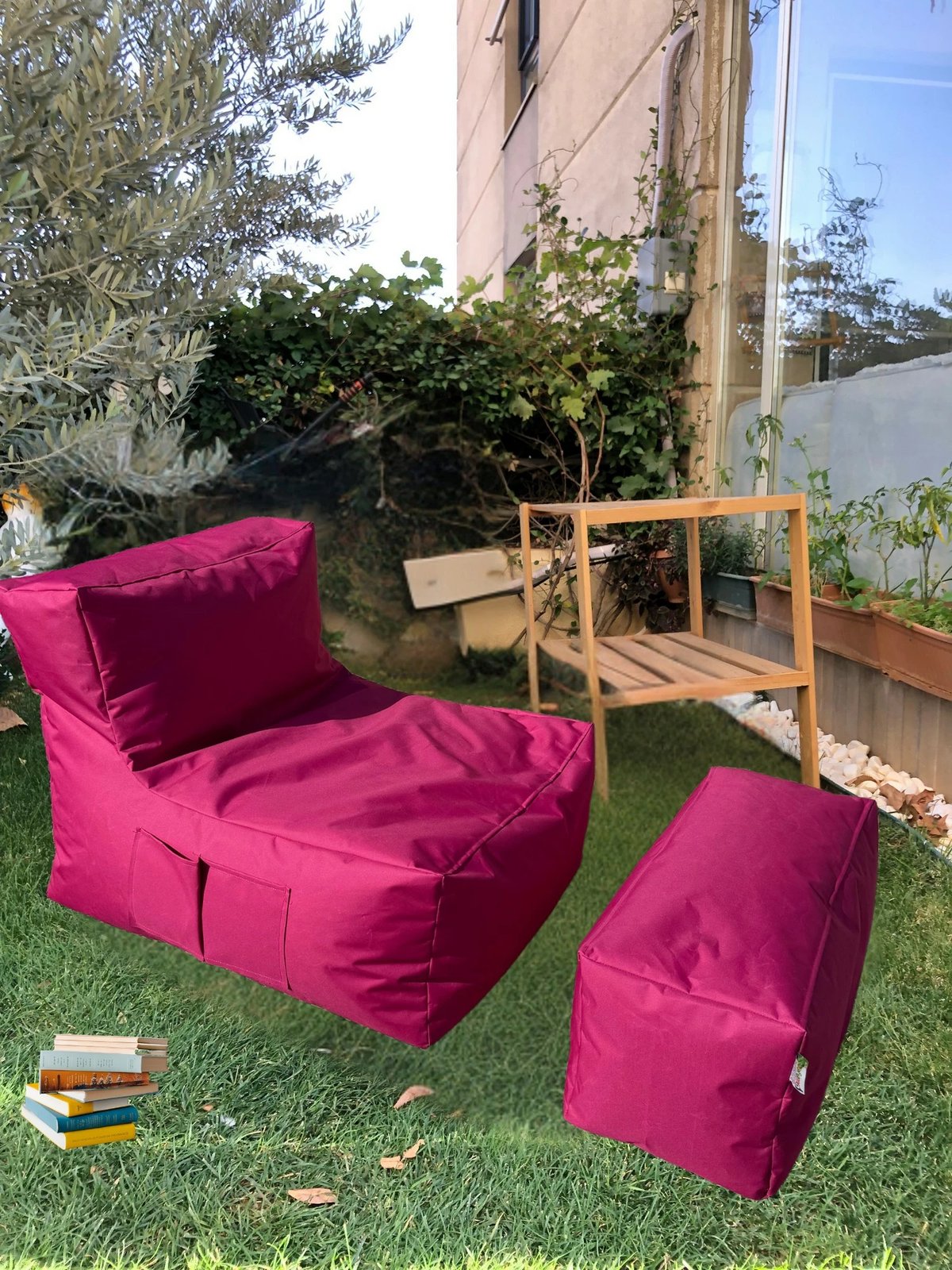 Set me 2 pjesë bean bag, ngjyrë rozë, Atelier del Sofa, XXL Sedir