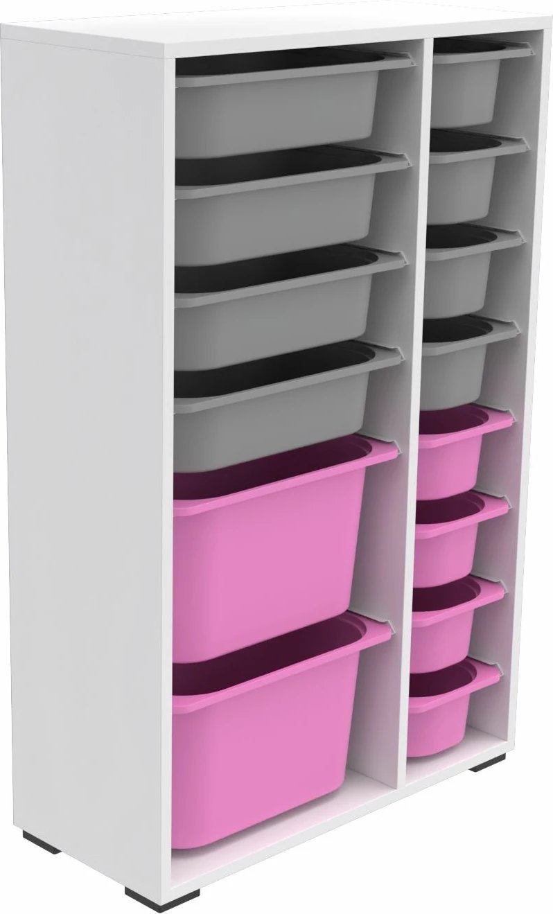 Dollap multifunksional për organizim, ngjyrë e bardhë, gri, rozë, Rine 2D4K8U