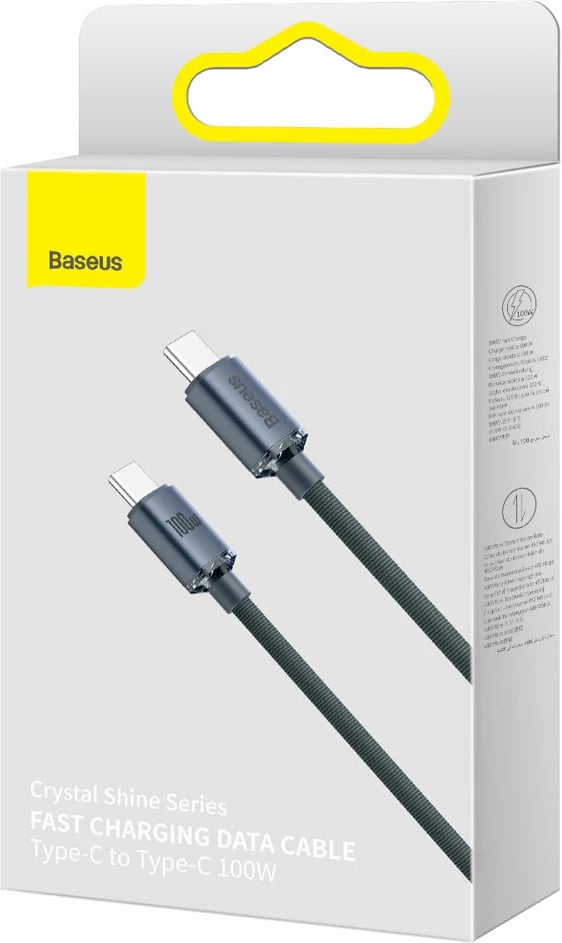 Kabllo USB-C në USB-C Baseus CAJY000701, 2m, 100W, e zezë