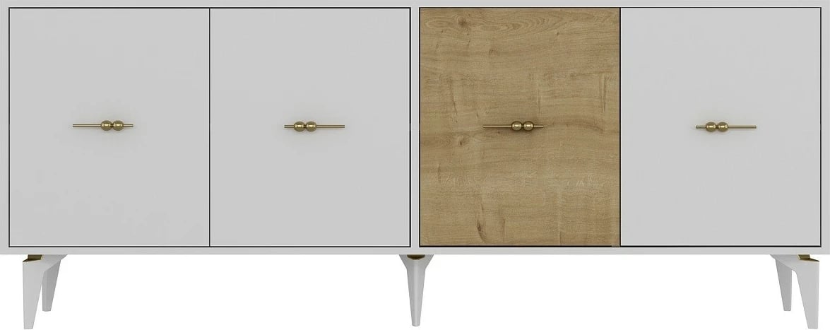 Konsol Skye Decor, e bardhë, lisi sapphire