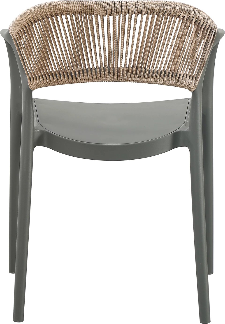 Karrige me krahë EVA, polipropilenë, ngjyrë ulliri, litar bezhë, 56.5x53x80cm