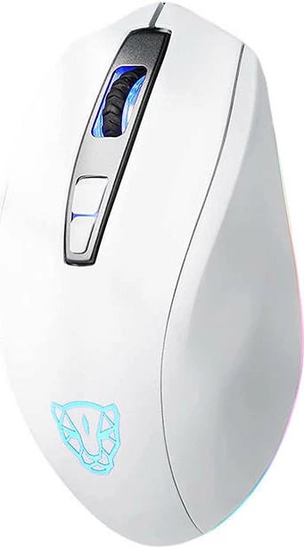 Maus gaming Motospeed V60 me tela, 5000 DPI, 7 butona, RGB, Bardhë