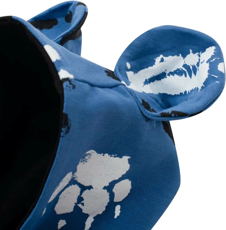 Kombinezon bebe me kapuç me veshë, NEW BABY Paw, 95% pambuk 5% elastan, mbyllje me kopsa, madhësia 86 (12-18m), blu