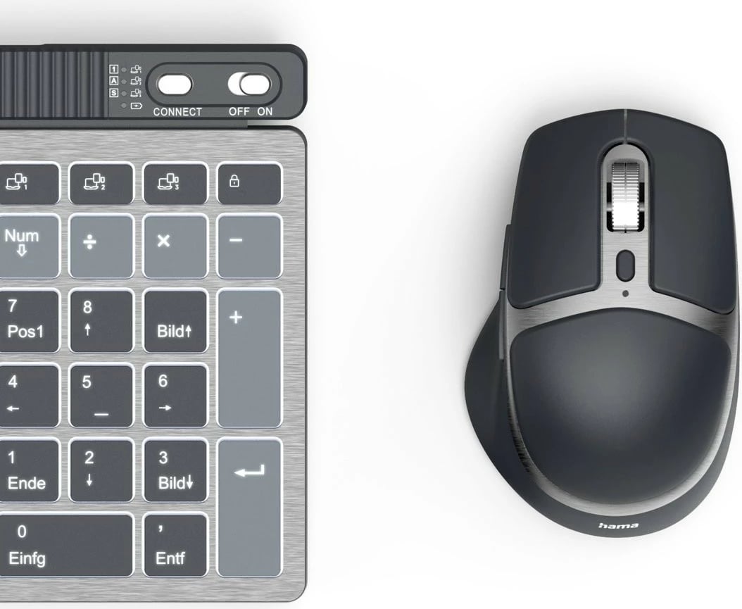 Set tastierë dhe maus wireless Hama WKM-750, QWERTY, i zi