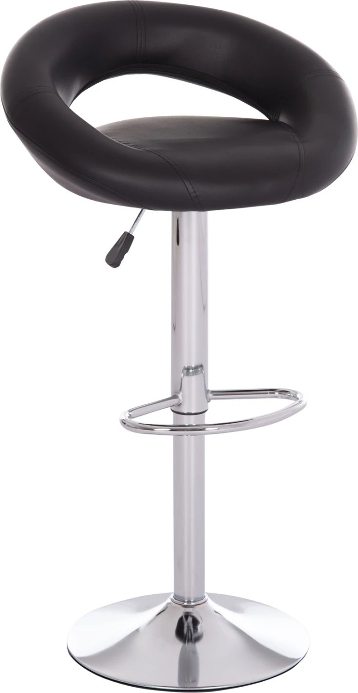 Karrige për bar REA, rrotulluese, lëkurë PU e zezë, me sustë, 54x47x96cm, set prej 2 copësh