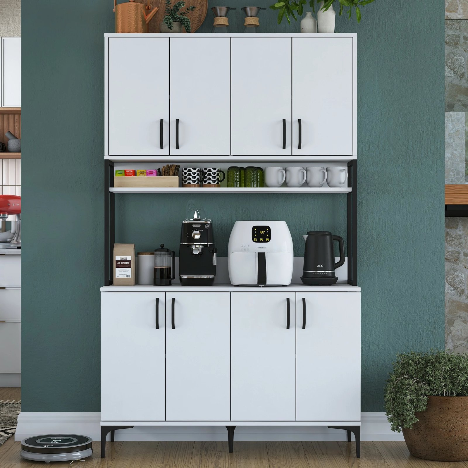 Dollap multifunksional, ngjyrë e bardhë, Skye Decor, JE173 - 3287