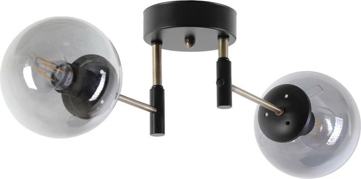 Llambë tavani Opviq, 8509-2, metal, ngjyrë e zezë dhe fume