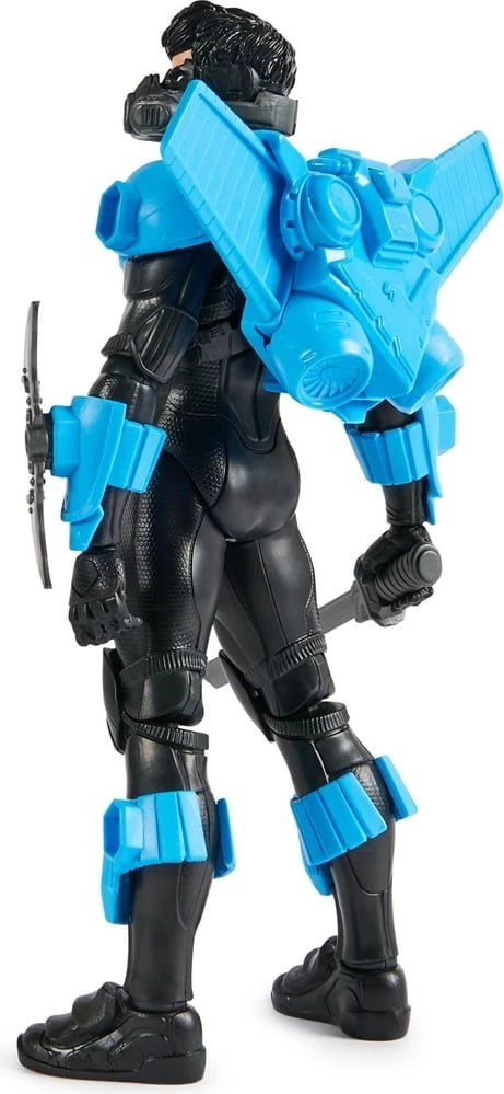 Figurë lodër aksioni Spin Master DC Comics Batman Adventures Nightwing, 30 cm, 15 aksesorë, 17 pika artikulimi, Blu
