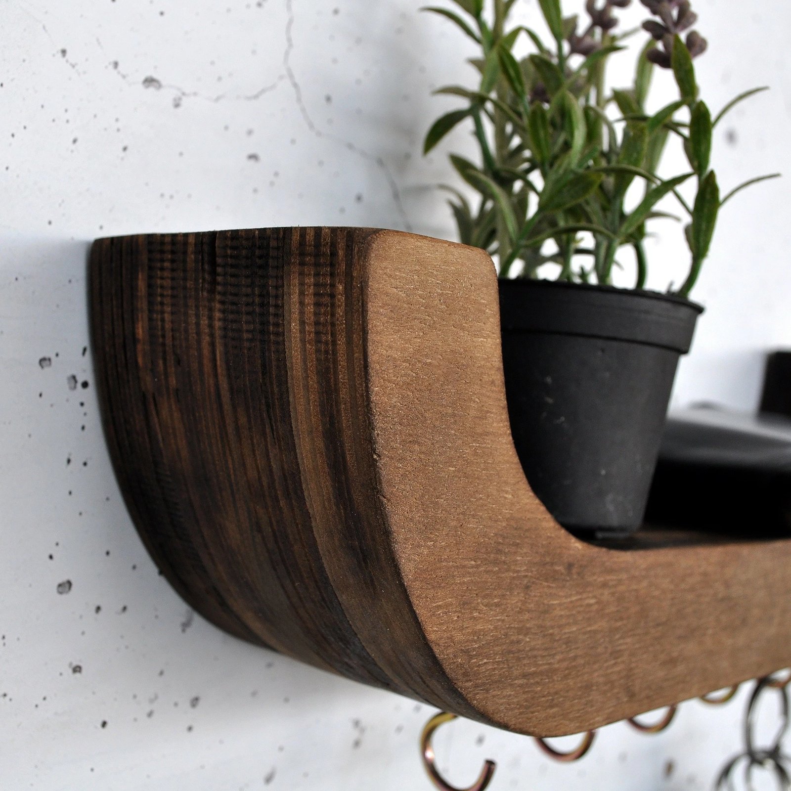 Raft dekorativ prej druri për mur, Hanah Home, Raf289