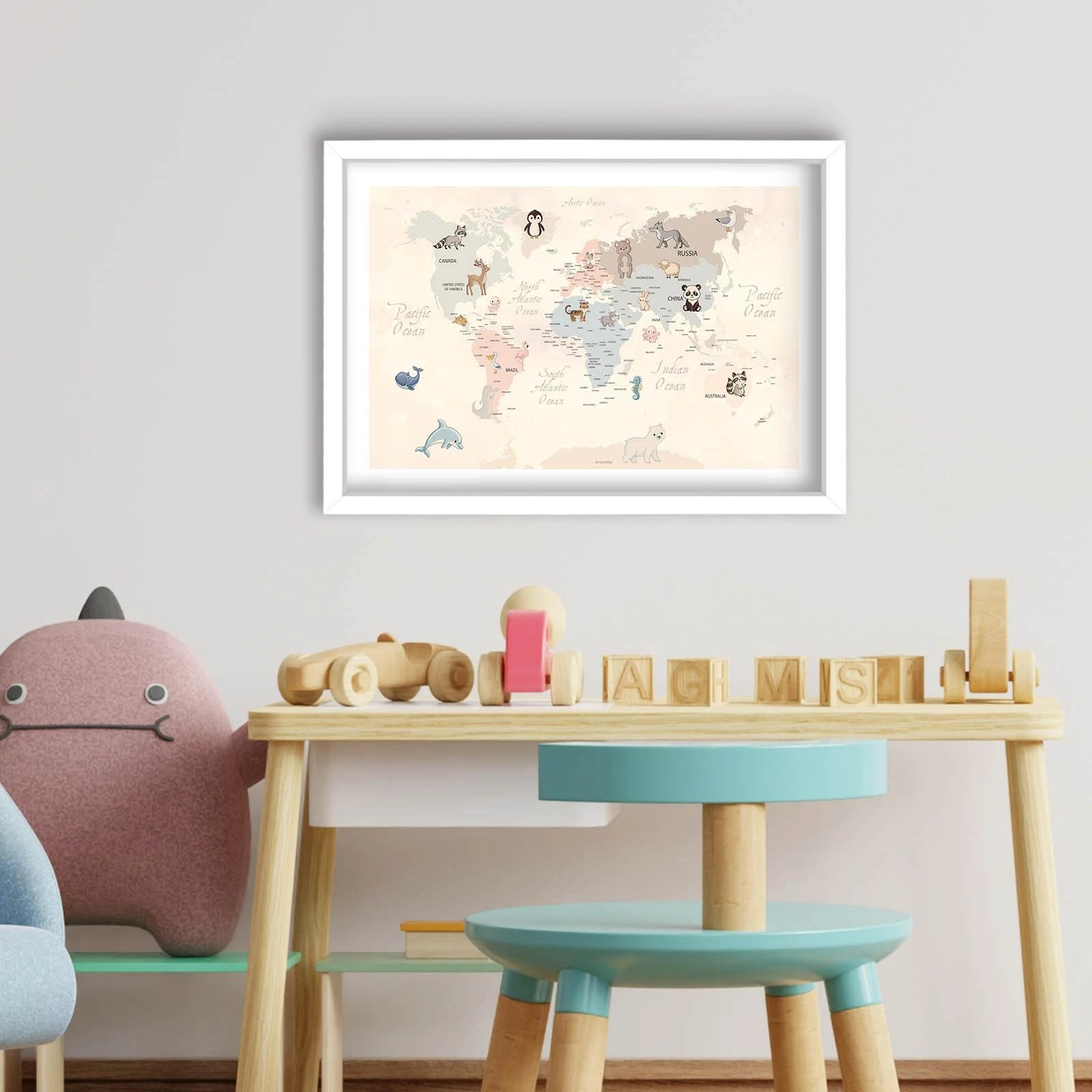 Pikturë dekorative me kornizë MDF, shumëngjyrëshe, Wallity, 3853BCT-004, 38x53cm