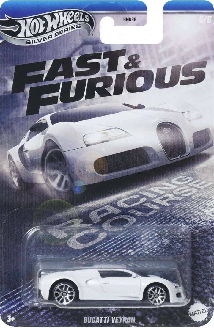 Makine lodër Hot Wheels Fast & Furious Bugatti Veyron HNR88/JBY43 shkallë 1:64 metalike e bardhë