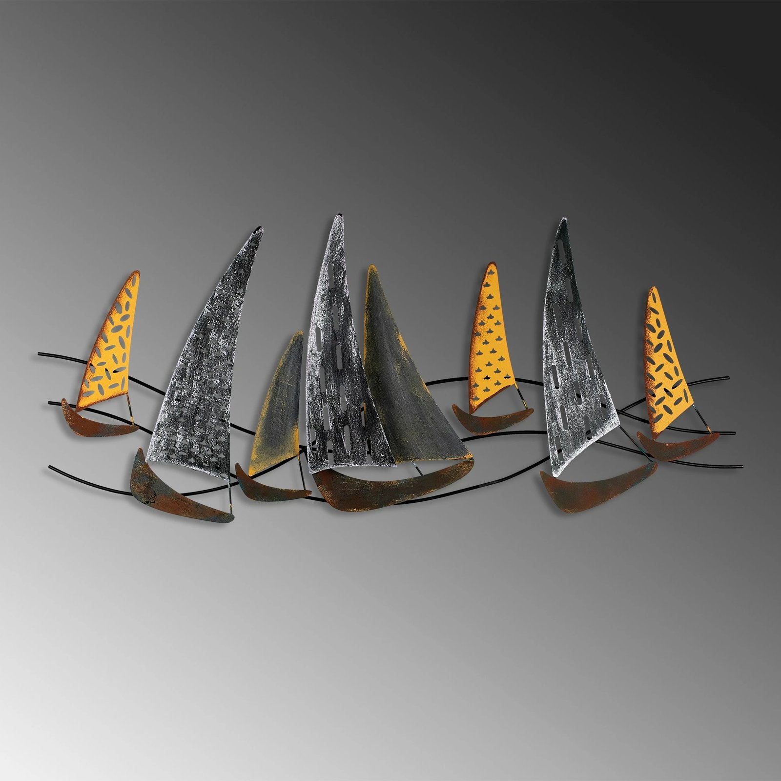 Aksesor dekorativ metalik për mur Wallity, Uskuna 2, shumëngjyrësh, 51x120cm