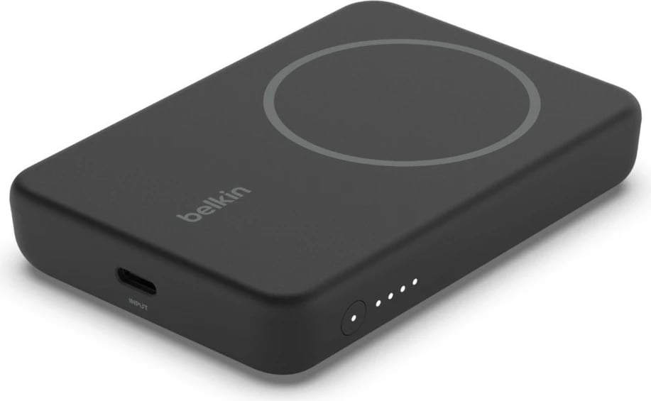 Power bank Belkin BPD004btBK me MagSafe, 5000 mAh, me mbajtëse, e zezë