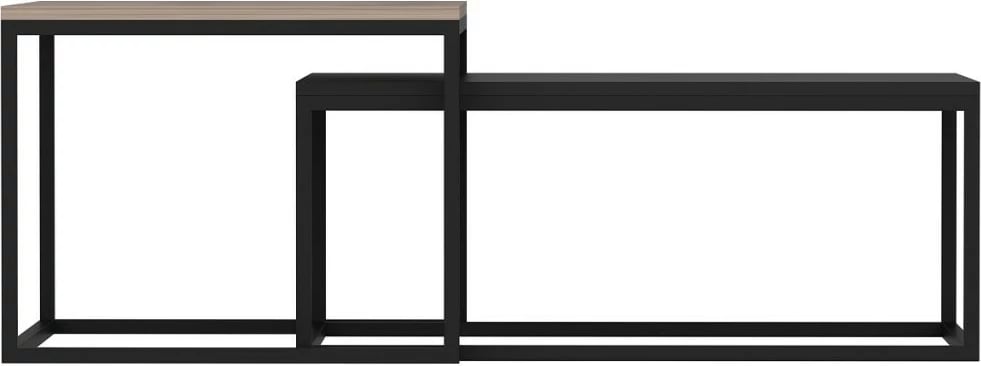 Set tavolinash kafeje Hanah Home, Leka, e zezë