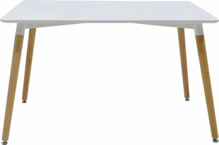 Tavolinë me karrige Natali-Julita set prej 5 copash MDF dhe pp, ngjyrë bardhë-natyrale, 120x80x76cm