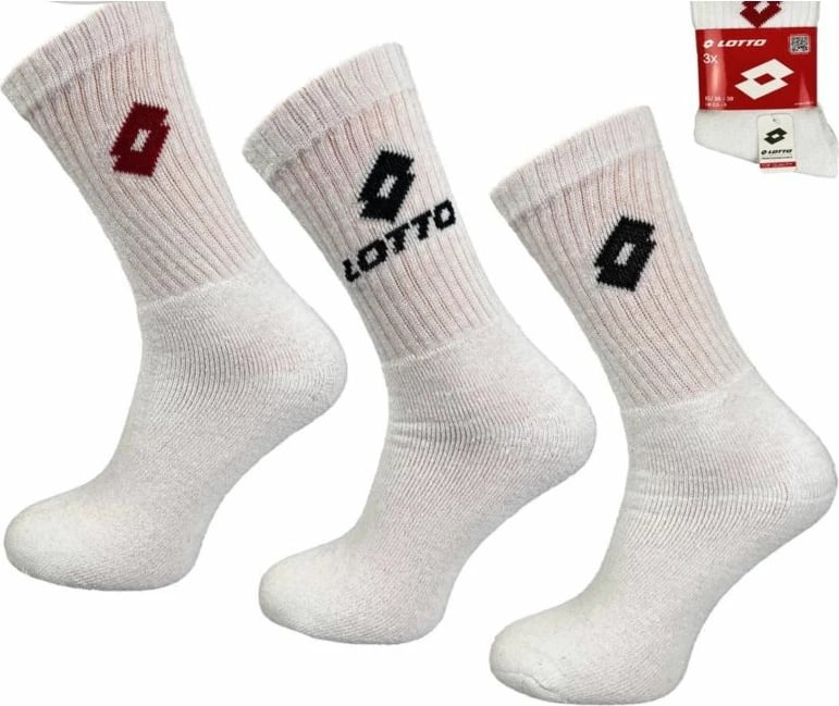 Çorape terry Lotto, 3 palë, të bardha