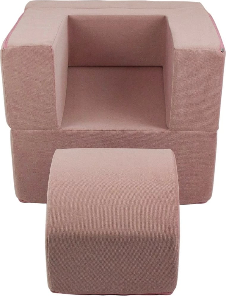 fotelje për fëmijë, Vell, palosëse, shndërrohet në shezlong, sfungjer poliuretani, këllëf i heqshëm, rozë