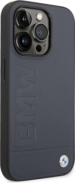 Mbështjellës BMW BMHMP14XSLLNA për iPhone 14 Pro Max 6.7", lëkurë, MagSafe, navy