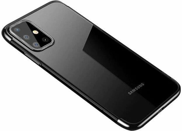 Mbështjellës Hurtel Clear Color 0.3mm për Samsung Galaxy A72, TPU, i tejdukshëm/zi