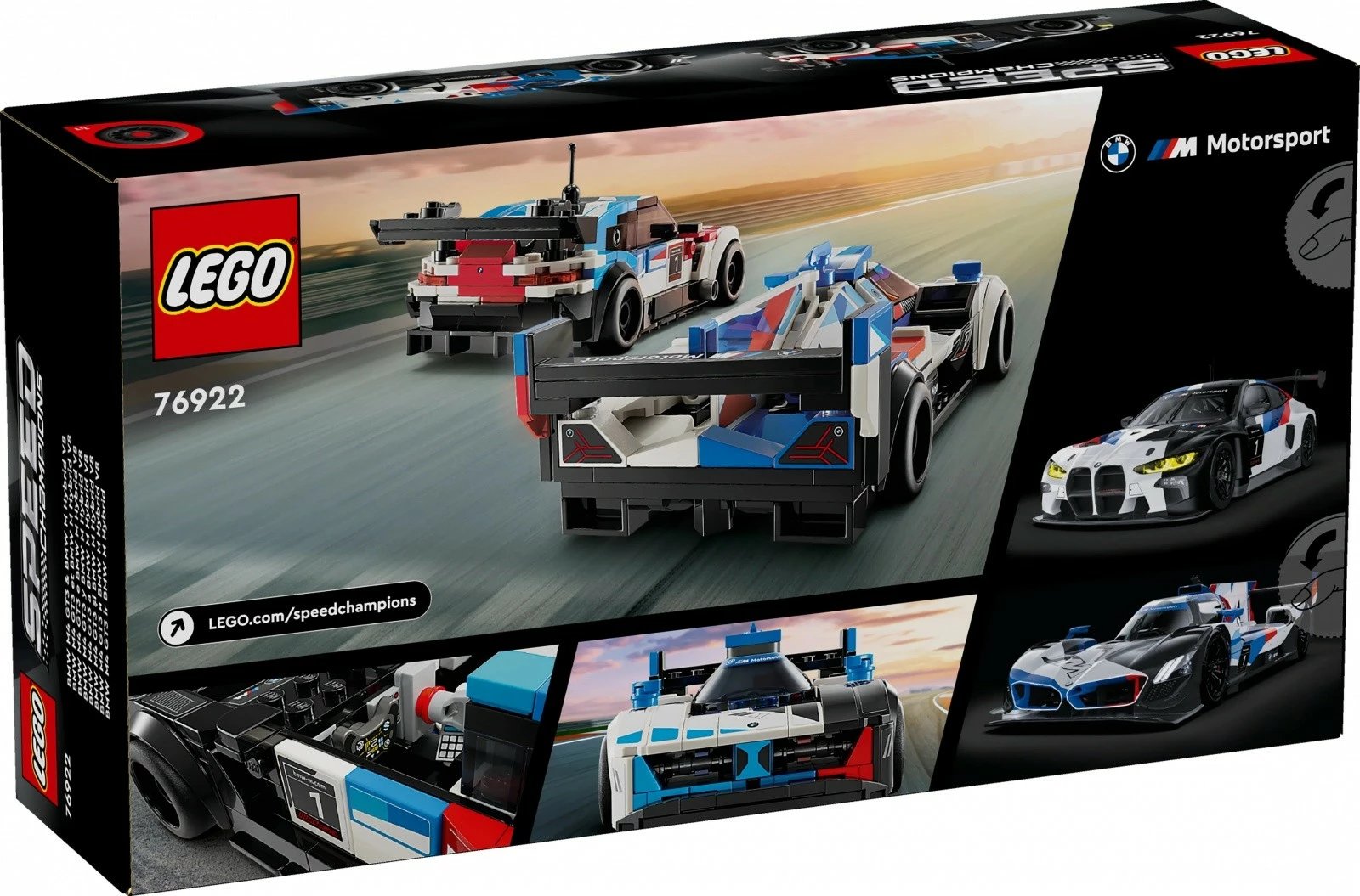 Set ndërtimi LEGO Speed Champions, BMW M4 GT3 & BMW M Hybrid V8, 676 pjesë
