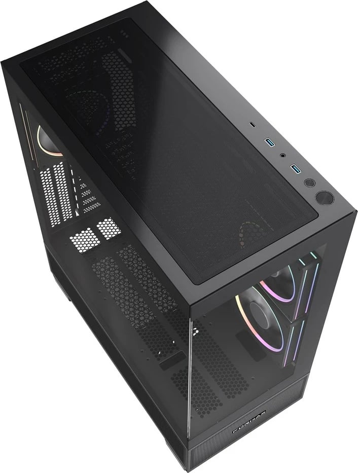 Kasë gaming Gembird Fornax X550, ATX, 2x USB 3.2, 1x USB Type-C, e zezë