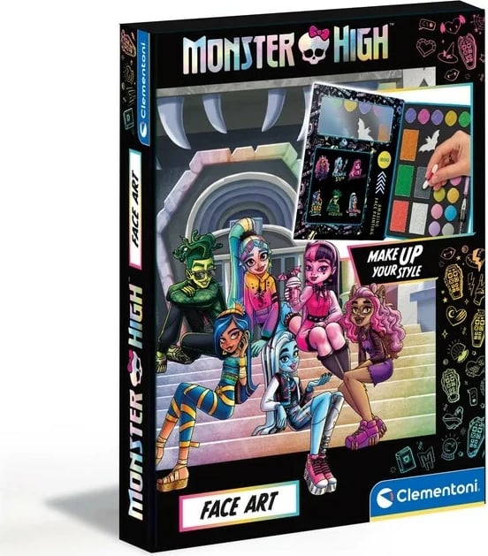 Set pikturimi fytyre Monster High Clementoni, shumëngjyrësh