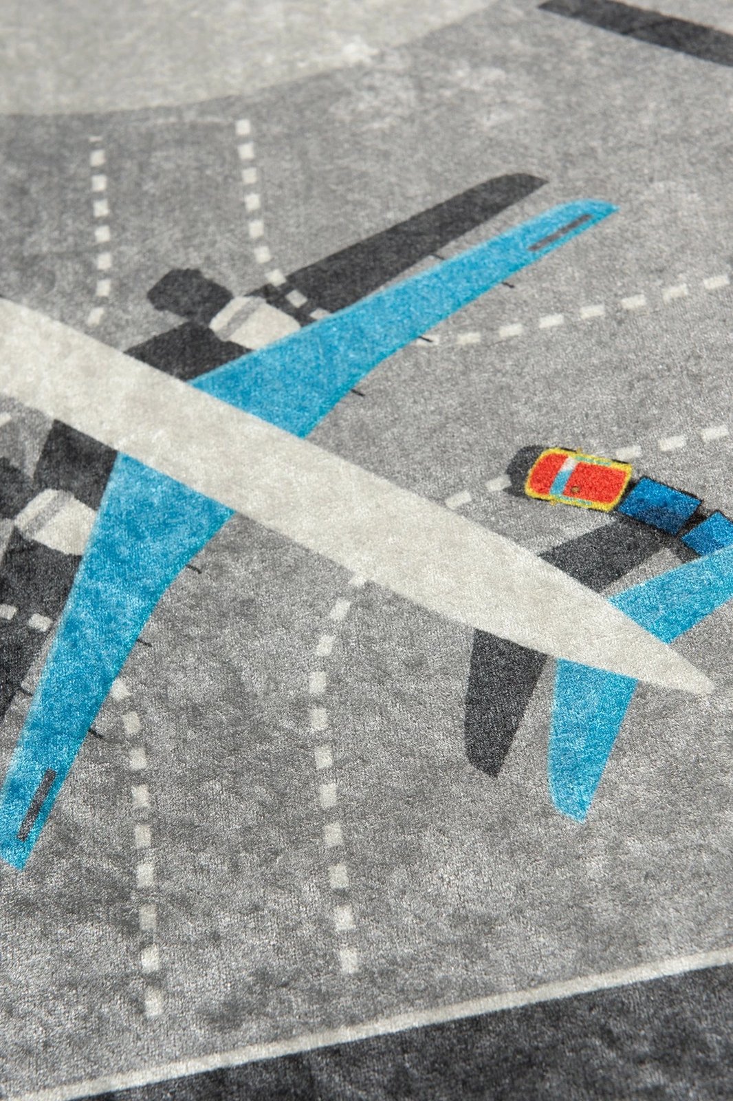 Qilim për fëmijë, dizajn aeroporti, shumëngjyrësh, 100x160cm