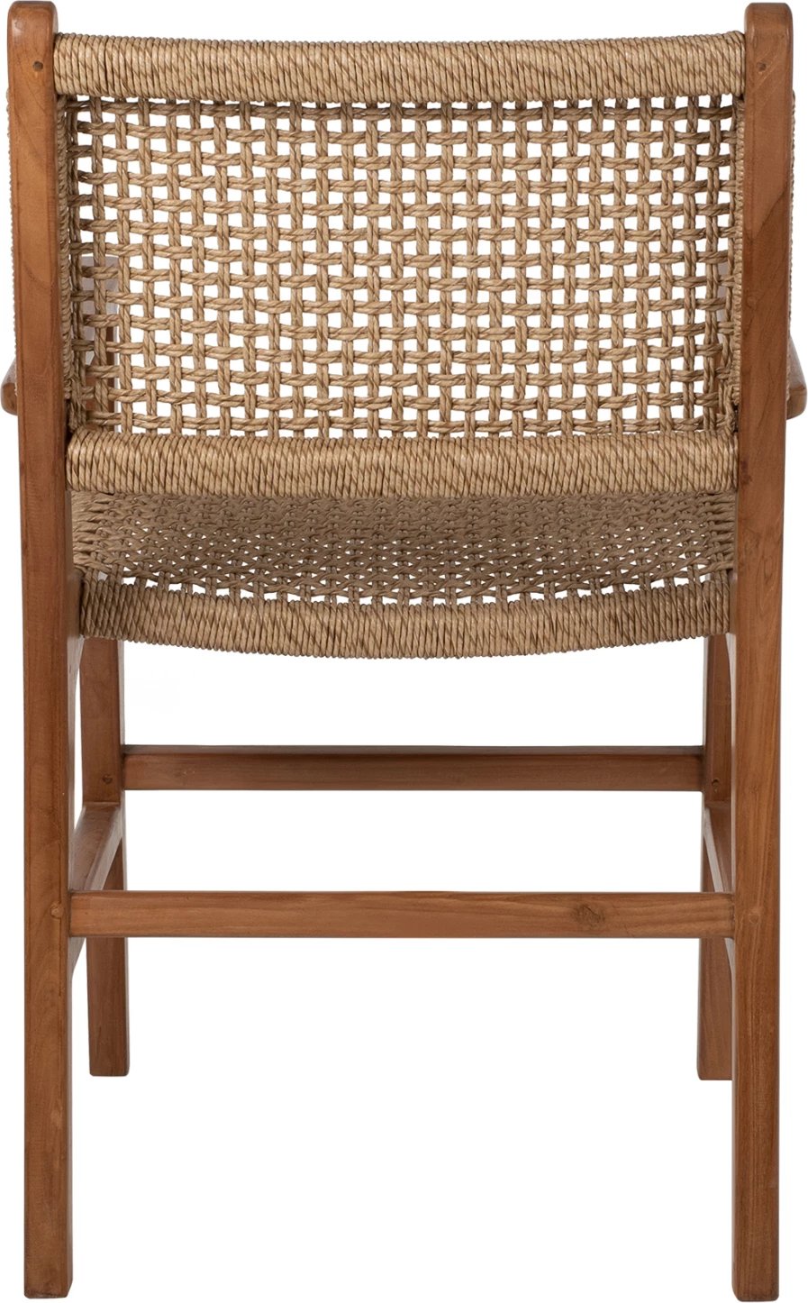 Karrige me krahë, dru teak, ngjyrë natyrale, litar rattan, 54x58x88H cm, FH9385.01