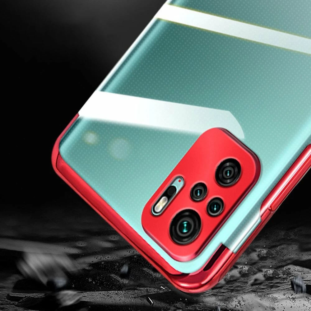 Mbështjellës Hurtel Clear Color 0.3mm për Xiaomi Redmi Note 10 5G / Poco M3 Pro, TPU, i tejdukshëm me kornizë të zezë