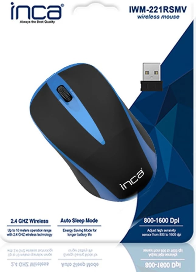 Maus wireless Inca IWM-221RSMV, 1000 DPI, Nano-USB, blu