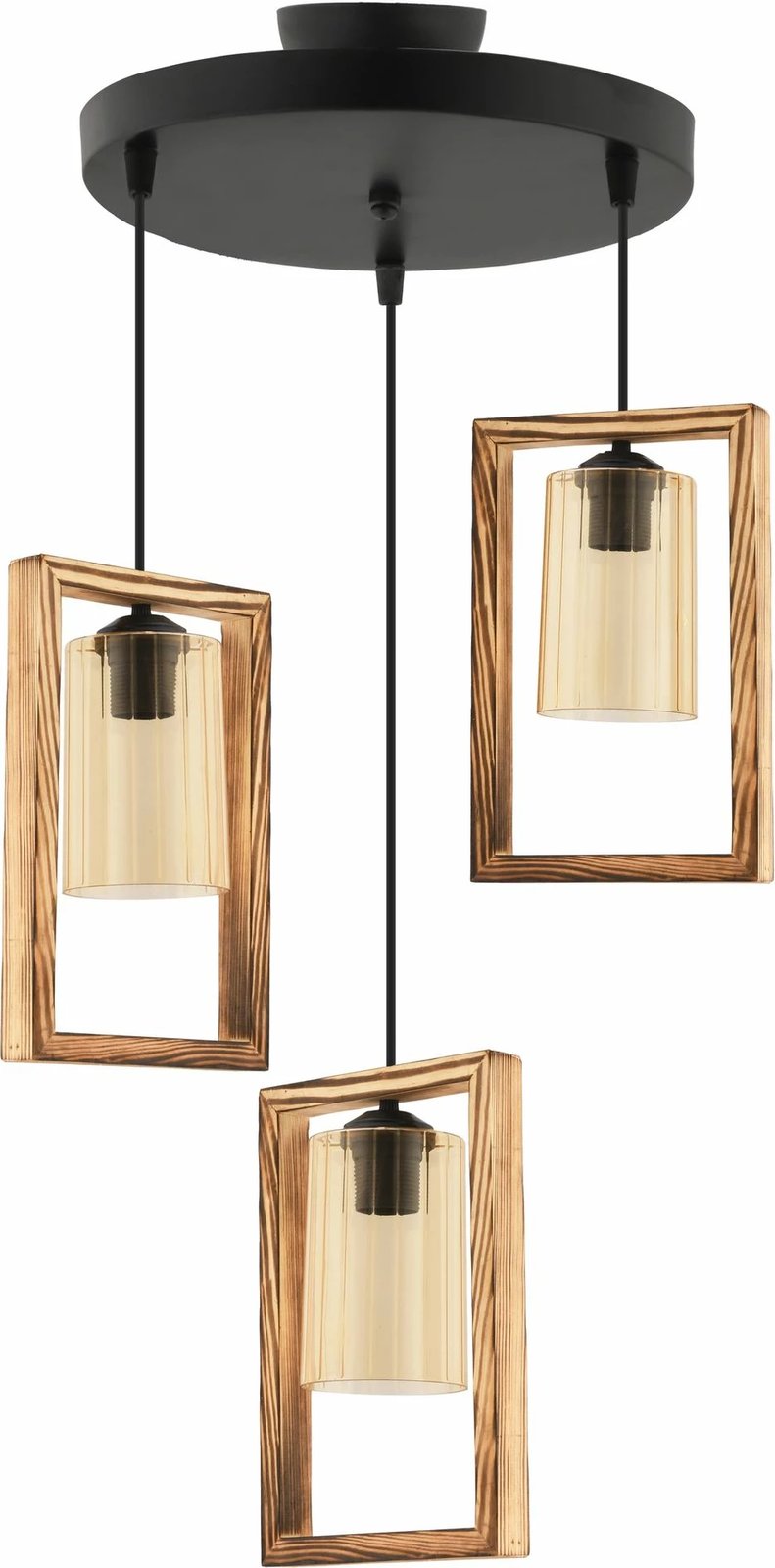 Llambë varëse Opviq, trekëndësh, xham trefish, natyrale/zezë