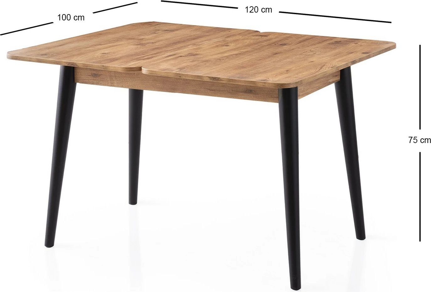 Tavolinë ngrënieje e zgjatshme, ngjyrë Atlantic Pine, Skye Decor, Dolunay - 1284