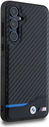 Mbështjellës BMW Leather Carbon për Samsung Galaxy A55, i zi
