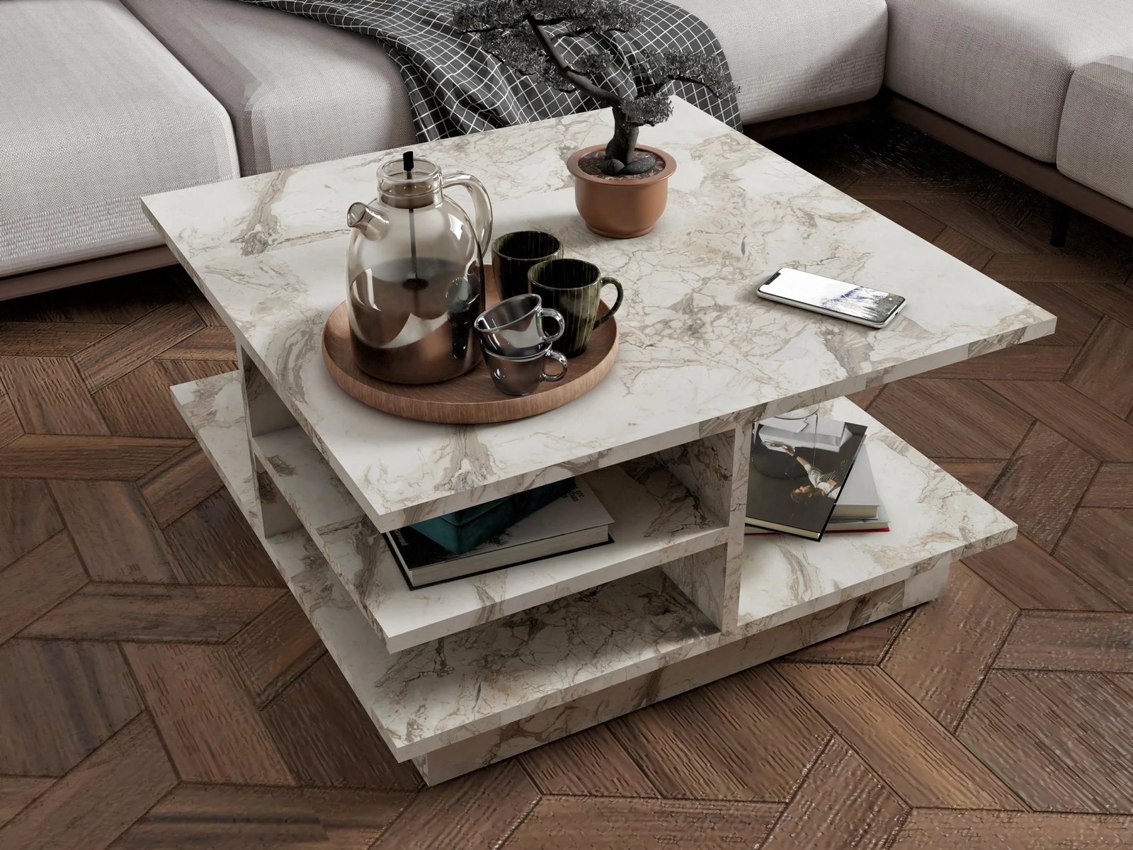 Tavolinë kafeje, ngjyrë mermeri Ephesus, Skye Decor