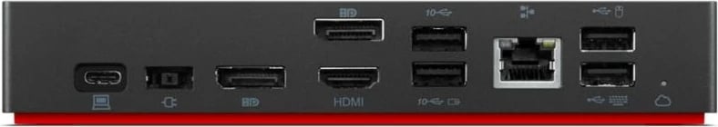 Dok universal USB-C, Lenovo ThinkPad, Smart Dock 40B20135EU, shumë porta video/USB/Ethernet, e zezë