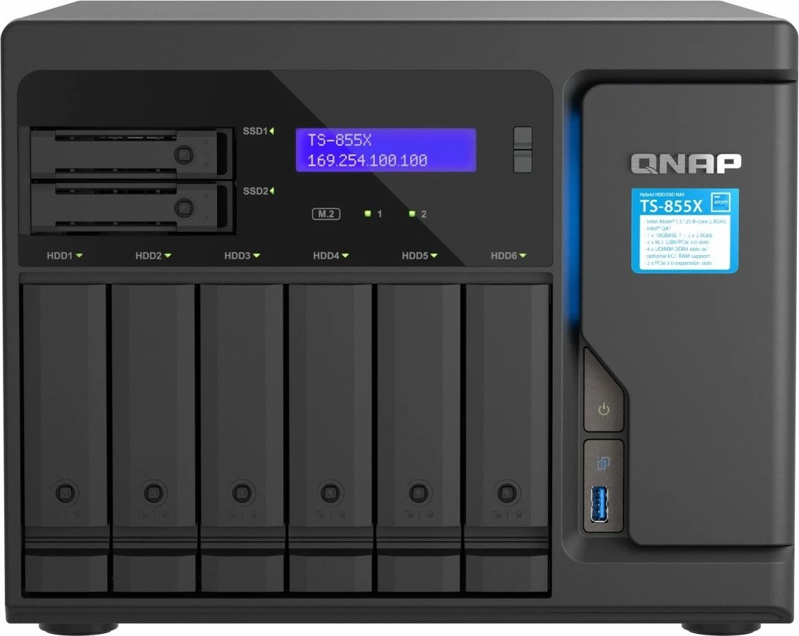NAS QNAP TS-855X-8G, Intel Atom C5125, 8GB RAM DDR4, 8 slote HDD/SSD, i zi