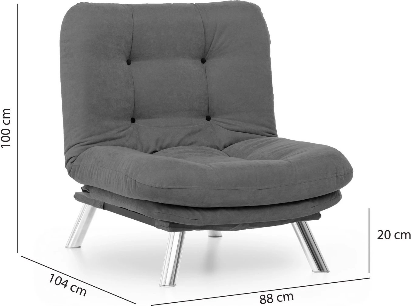 Karrige një vendëshe, Atelier del Sofa, Misa Solo, ngjyrë gri