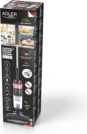 Fshesë me korent 2‑në‑1 pa qese, Adler AD 7049, 600 W, 0.8 L, HEPA 11, rreze pune 7 m Fshesë me korent 2‑në‑1 pa qese, Adler AD 7049, 600 W, 0.8 L, HEPA 11, rreze pune 7 m
