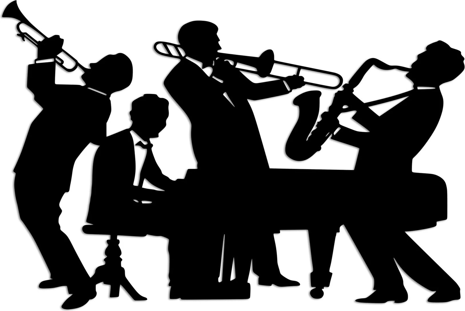 Aksesor dekorativ metalik për mur, muzikantë, Wallity, L