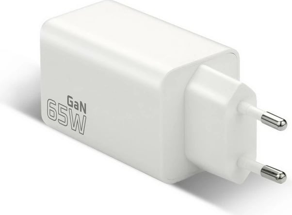 Karikues muri GaN, everActive SC-655Q, 65W, 1x USB + 2x USB-C, PD/PPS/QC4+, i bardhë