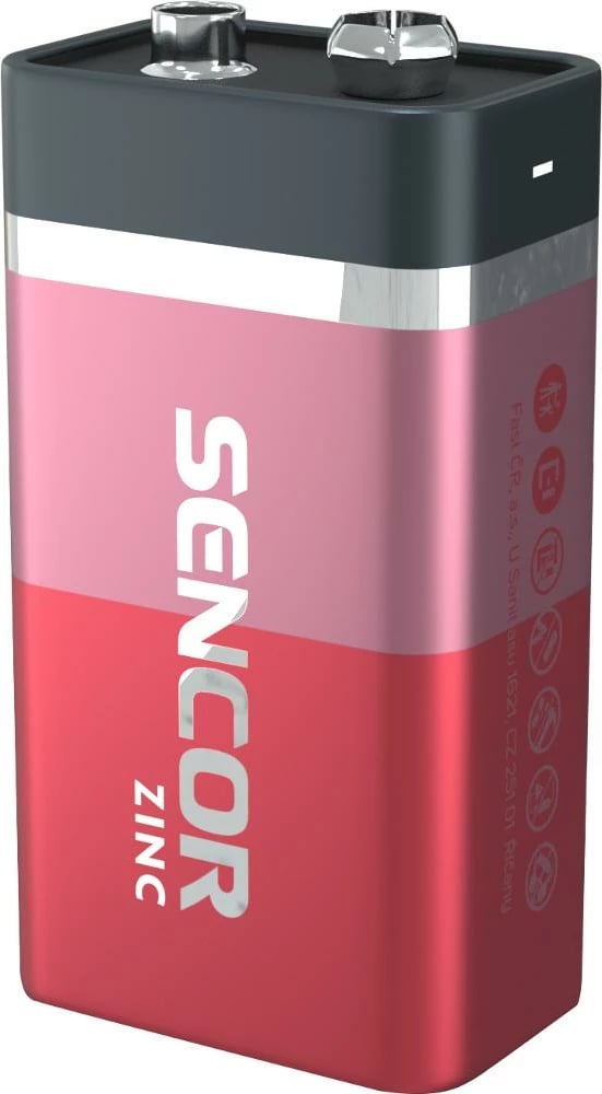 Bateri Sencor SBA 6F22 1BP 9V Zn, 1 copë