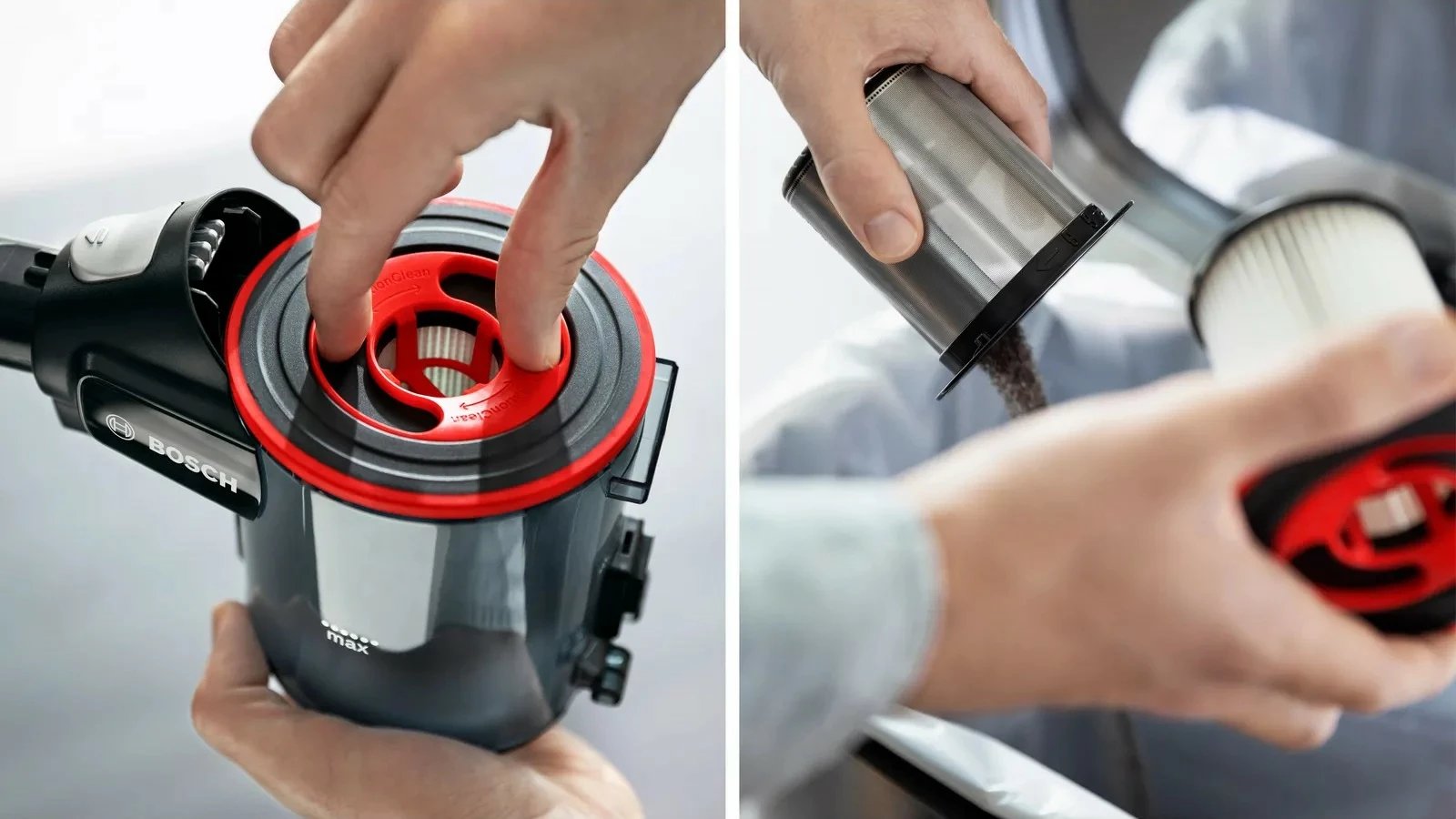Fshesë me korrent Bosch BSS715CARP, pa qese, 0.3L, 18V, e zezë/argjendtë/e bardhë Fshesë me korrent Bosch BSS715CARP, pa qese, 0.3L, 18V, e zezë/argjendtë/e bardhë