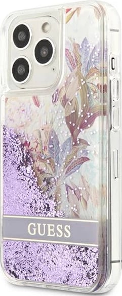 Mbështjellës Guess GUHCP13LLFLSU për iPhone 13/13 Pro 6.1", Flower Liquid Glitter, vjollcë Mbështjellës Guess GUHCP13LLFLSU për iPhone 13/13 Pro 6.1", Flower Liquid Glitter, vjollcë